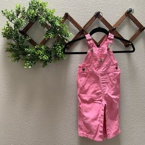 Carhartt Little girls pink denim overalls size 12M